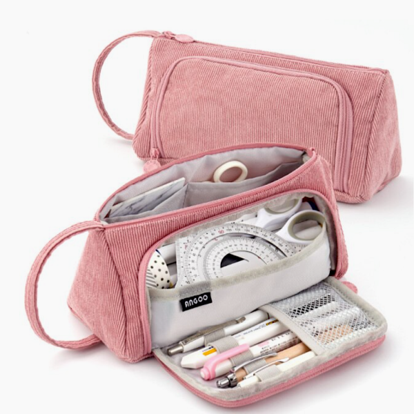 Triangle Corduroy Pencil Case (6 Colors) Discount