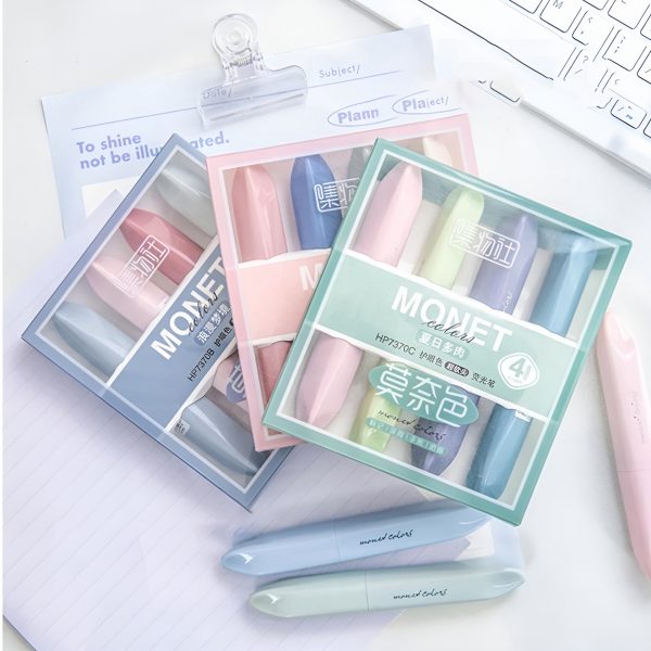 Monet Colors Aesthetic Highlighters - Set of 4 Online - Image 5