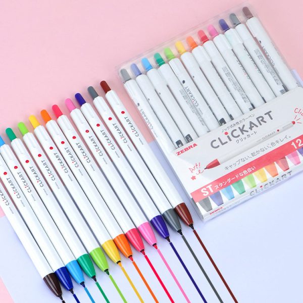 Zebra Clickart Knock Sign Pen 12 Color Set - Standard For Sale - Image 2