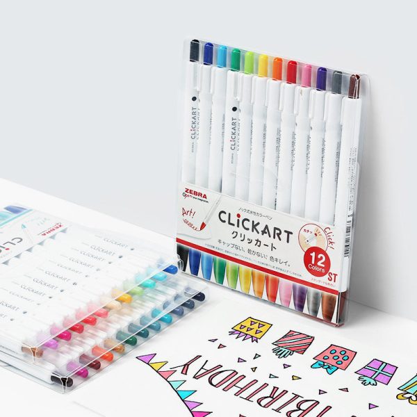 Zebra Clickart Knock Sign Pen 12 Color Set - Standard For Sale - Image 4