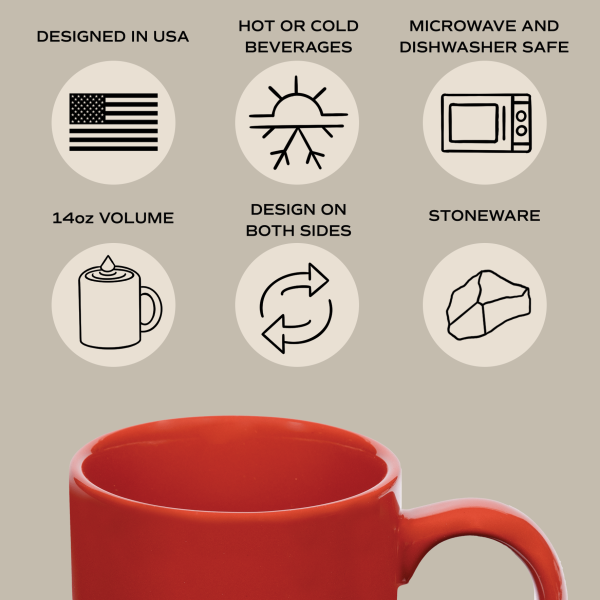 Ho Ho Ho 14oz. Red Stoneware Coffee Mug on Sale - Image 5