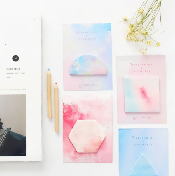 Watercolor & Geometry Sticky Notes For Cheap