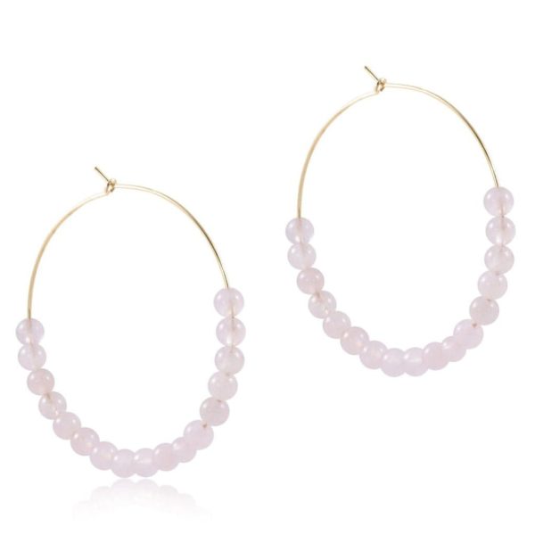 enewton design :   Beaded Bliss 1.75  Hoop - 4mm Rose Quartz Cheap